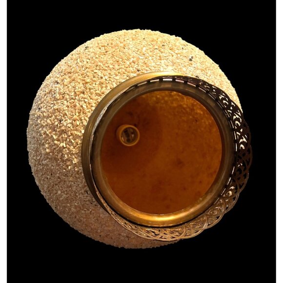 Vtg George Miller Popcorn Bubble Ball Swag Hanging Light Fixture Brass Details - Picture 5 of 5